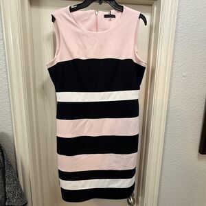 Tommy Hilfiger Pink, Navy, and White Striped Mini Dress